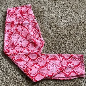 Vibrant Pink Snake Print Leggings